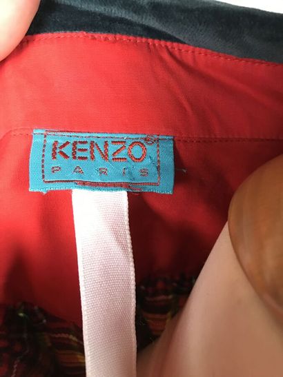 KENZO

Robe en étamine de laine écossais...
