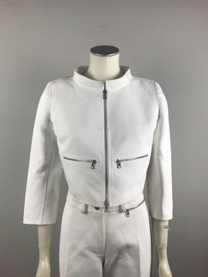COURREGES

Ensemble en coton blanc surpiqué...