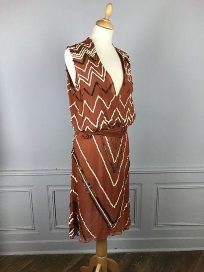 DICE KAYEK

Robe en mousseline terracotta...