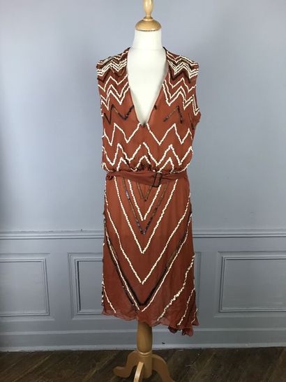 DICE KAYEK

Robe en mousseline terracotta...