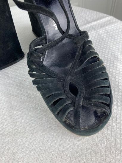 STEPHANE KELIAN

Pair of black suede sandals,...