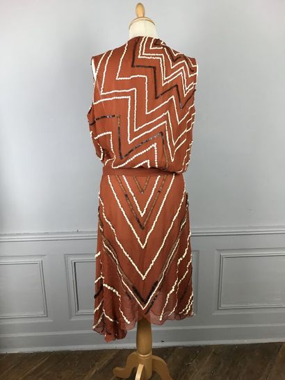 DICE KAYEK

Robe en mousseline terracotta...