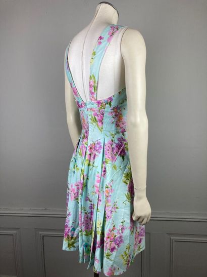 MUGLER

Robe courte en coton turquoise imprimé...