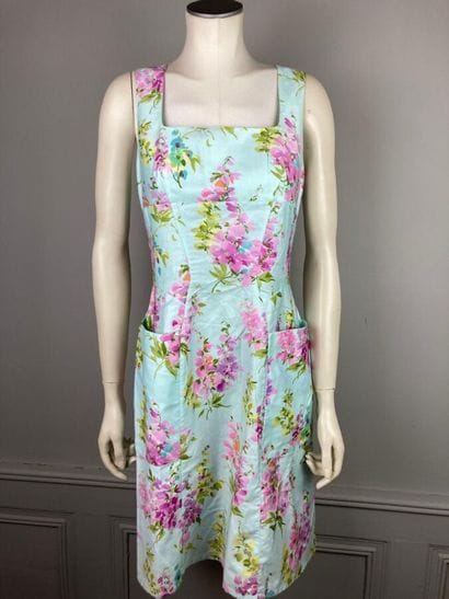 MUGLER

Robe courte en coton turquoise imprimé...