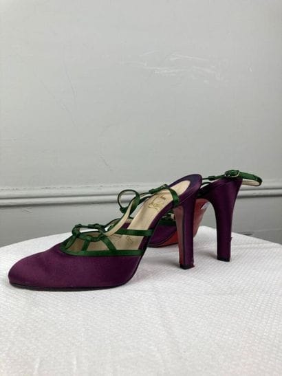 CHRISTIAN LOUBOUTIN

Pair of purple satin...