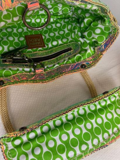 JAMIN PUECH

Sac en cuir irisé à surpiqures...