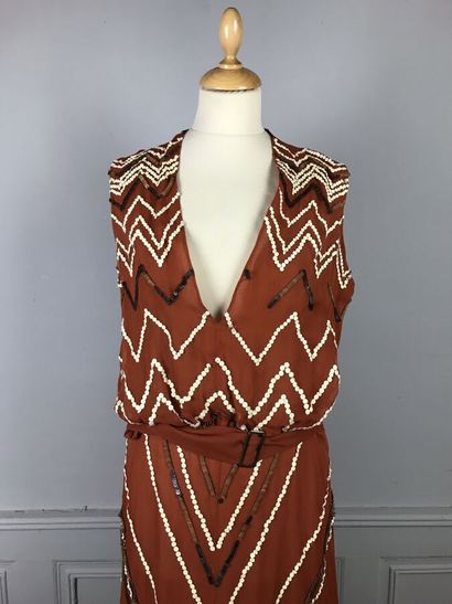 DICE KAYEK

Robe en mousseline terracotta...