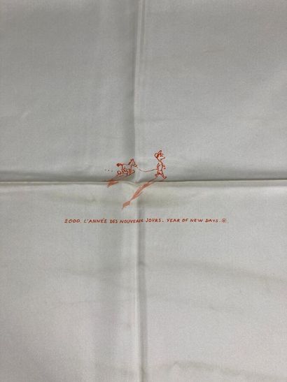 HERMES Paris

Carré en twill de soie blanc...