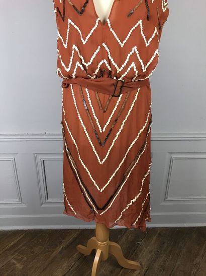 DICE KAYEK

Robe en mousseline terracotta...