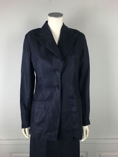 DRIES VAN NOTEN

Ensemble en lin bleu marine,...