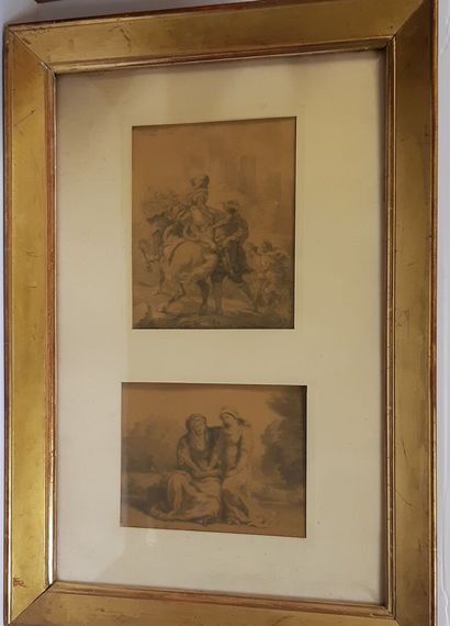 Un sous-verre avec deux dessins d'après Delacroix

H....