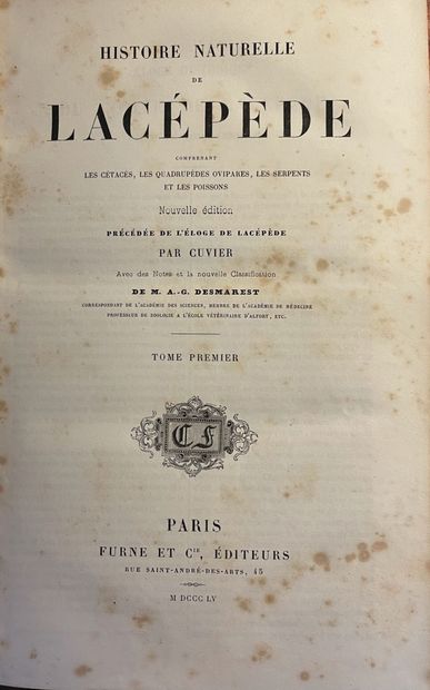 LACÉPÈDE - DESMAREST - CUVIER. Histoire Naturelle...