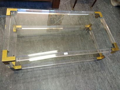 Table basse rectangulaire en plexiglas à...