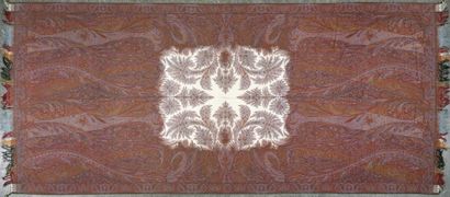 Long cashmere shawl, circa 1850, drawing...