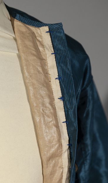 Day dress, circa 1860, dress in striped taffeta...