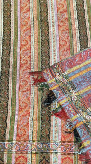 Two cashmere shawls for documents, 1850-1880,...