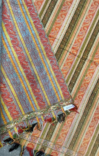 Two cashmere shawls for documents, 1850-1880,...