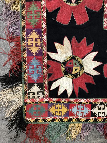 Small carpet in Suzani embroidery, Uzbekistan,...