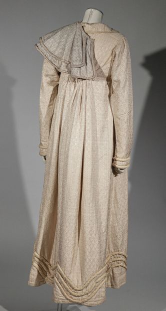 Dress for winter, circa 1820, high-waisted...