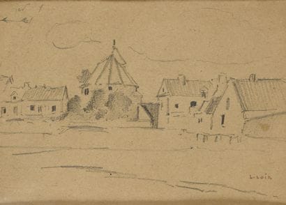 Luigi LOIR (1845-1916)
La cour du manoir
Crayon...