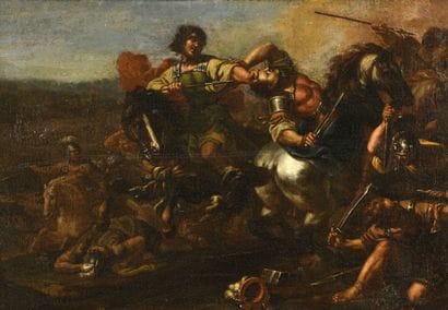 École FLAMANDE du XVIIe siècle
Choc de cavalerie
Huile...