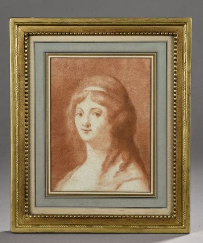 École FRANÇAISE vers 1800
Portrait de femme...
