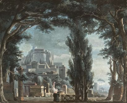 École FRANCAISE vers 1800 
Projet de décor...