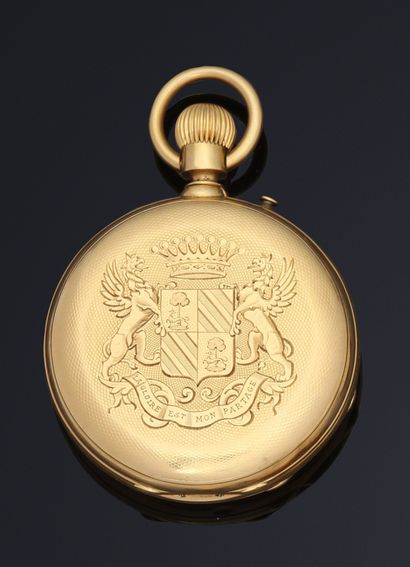 Montre de gousset savonnette en or jaune...