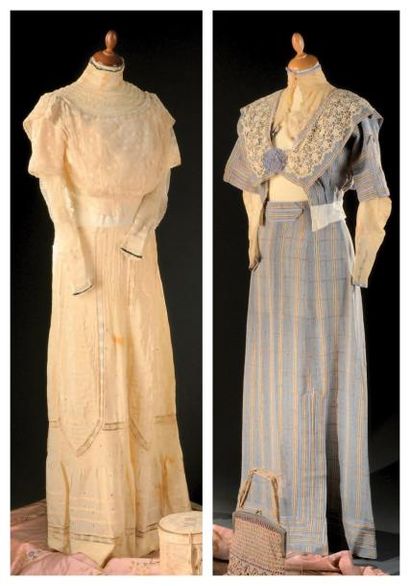 Robe pour l'été, vers 1905, en gaze façonnée...