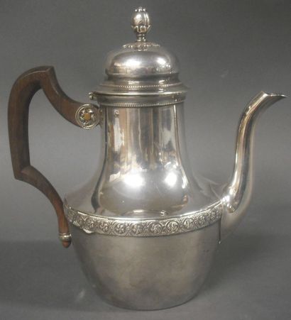 Petite cafetière balustre à fond plat en...