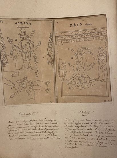 Un lot de gravures et manuscrits dont page...