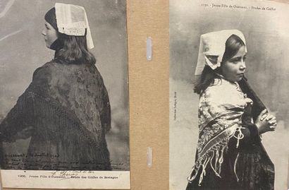 Album de cartes postales dont vieux métiers,...