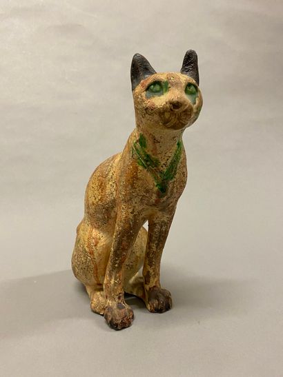 Chat en grès vernissé.
H. 25,5 cm