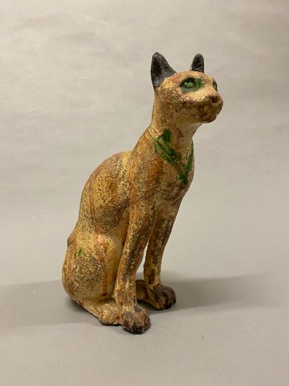 Chat en grès vernissé.
H. 25,5 cm