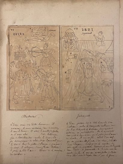 Un lot de gravures et manuscrits dont page...