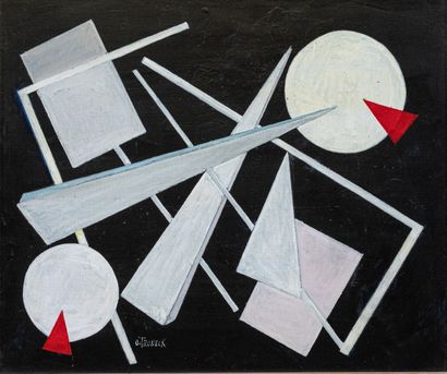 Oscar TRONECK (XXe)
Composition constructiviste
Acrylique...