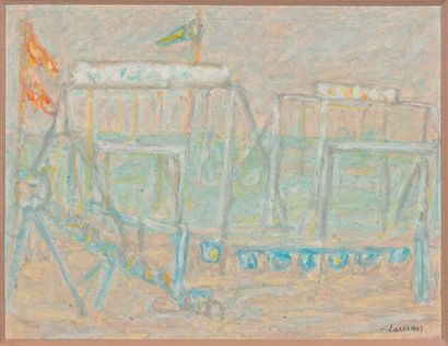 André LAURAN (1922-2009)
Jeux sur la Plage,...