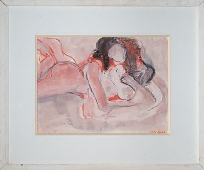 Jacques PONCET (1921-2012)
Nu rouge, 1965
Gouache...