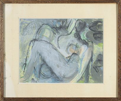 Jacques PONCET (1921-2012)
Nu assis 
Gouache,...