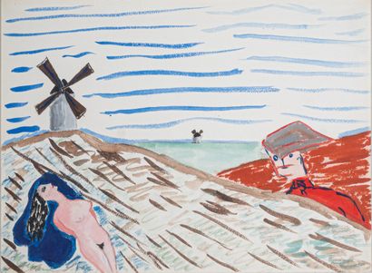 Raymond QUENEAU (1903-1976)
Paysage aux moulins
Aquarelle...