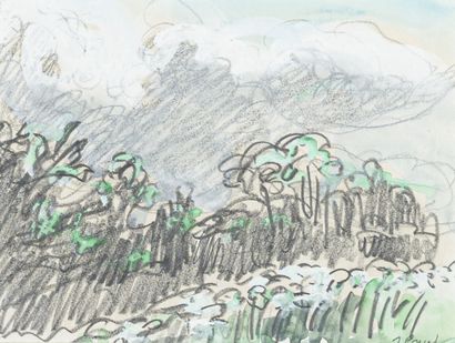 Jacques PONCET (1921-2012)
Paysage orageux
Gouache...