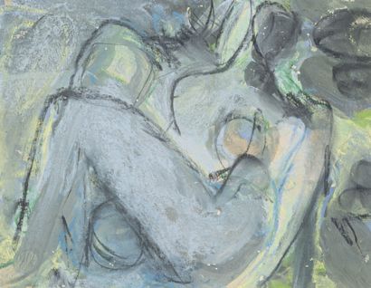 Jacques PONCET (1921-2012)
Nu assis 
Gouache,...