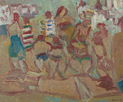 Véronique VERON (née en 1927)
La plage, 1950
Huile...