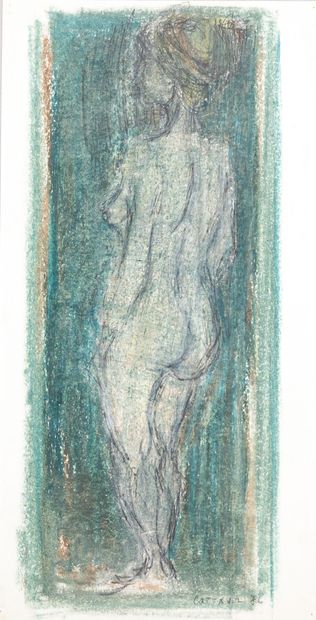 André COTTAVOZ (1922-2012)
Nu de dos, 1972
Pastel...