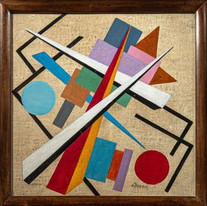 Oscar TRONECK (XXe)
Composition constructiviste
Huile...