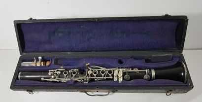 Eb ebony clarinet, silver-plated keys, with...