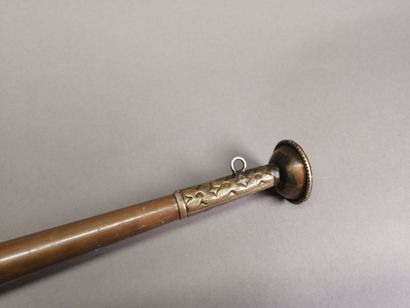 Tibetan horn with dragon head. Brass and...