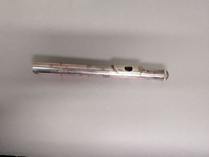 Silver-plated transverse flute by Henri Selmer,...