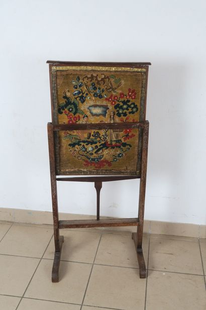 Écran de cheminée rectangulaire en noyer,...