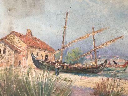 P. TOULON (?) -XXe siècle
Bord de mer
Huile...